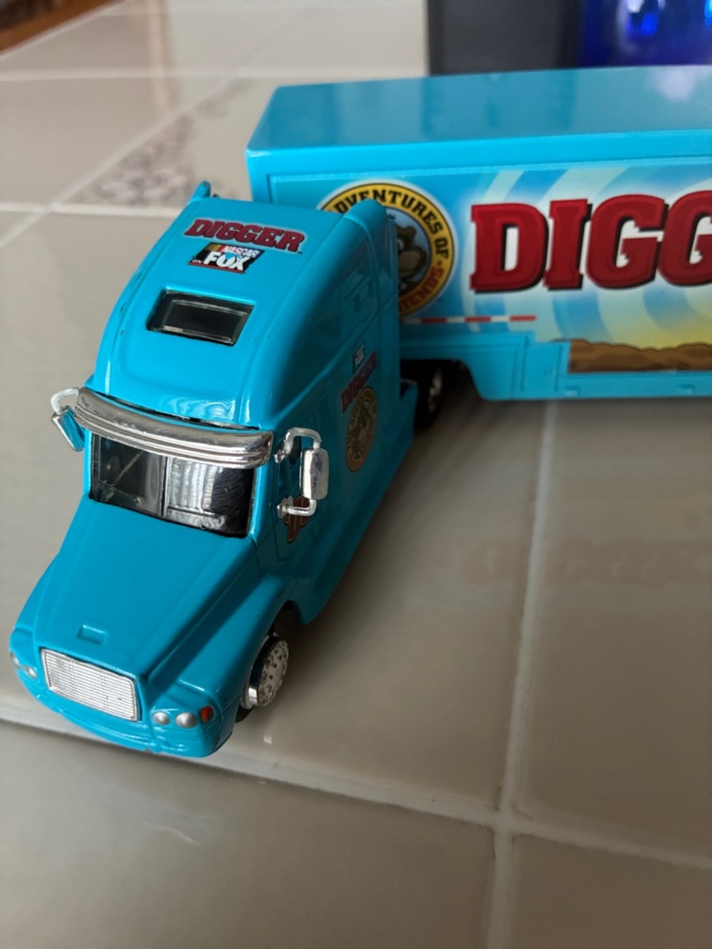Nascar Blue 'Digger' Semi Truck Trailer Toy - Picture 6 of 7